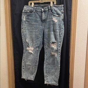 Judy Blue women’s acid washed distressed denim jeans size 22W